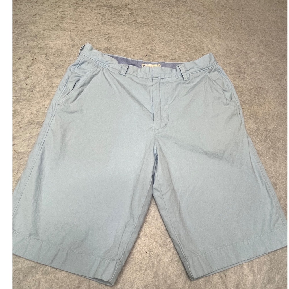J.Crew Mens Light Blue Cotton Chino Shorts Size 31 Flat Front Classic Casual